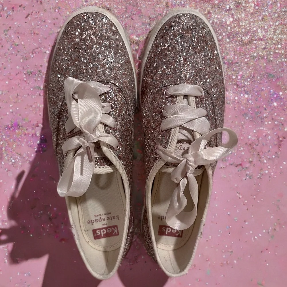 Keds for Kate spade New York Champion Glitter USA 6M Women’s in Box Satin Laces - Picture 3 of 13